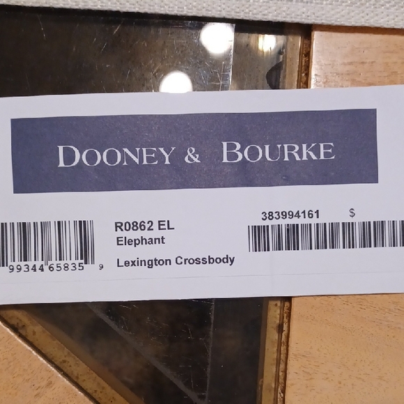 STUNNING Dooney & Bourke 'Lexington' Elephant Colored Crossbody Bag - Picture 12 of 12